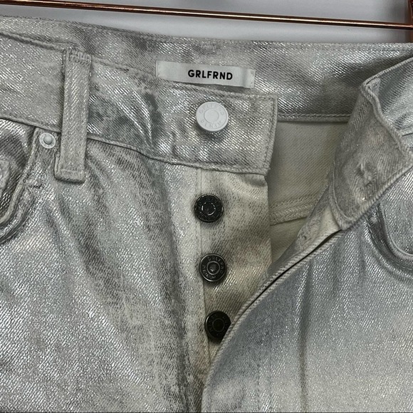 GRLFRND KAROLINA METALLIC HIGHRISE SKINNY JEANS SZ 28 - Picture 5 of 12